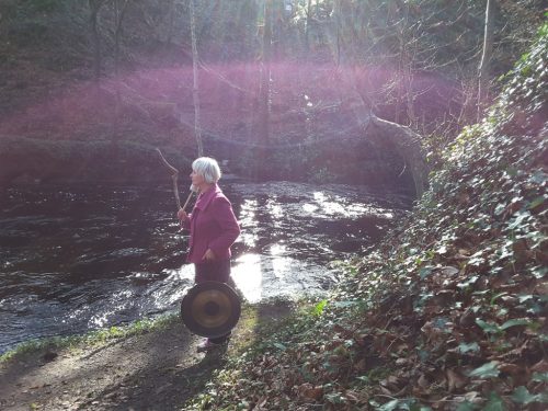 playing gong in sound healing